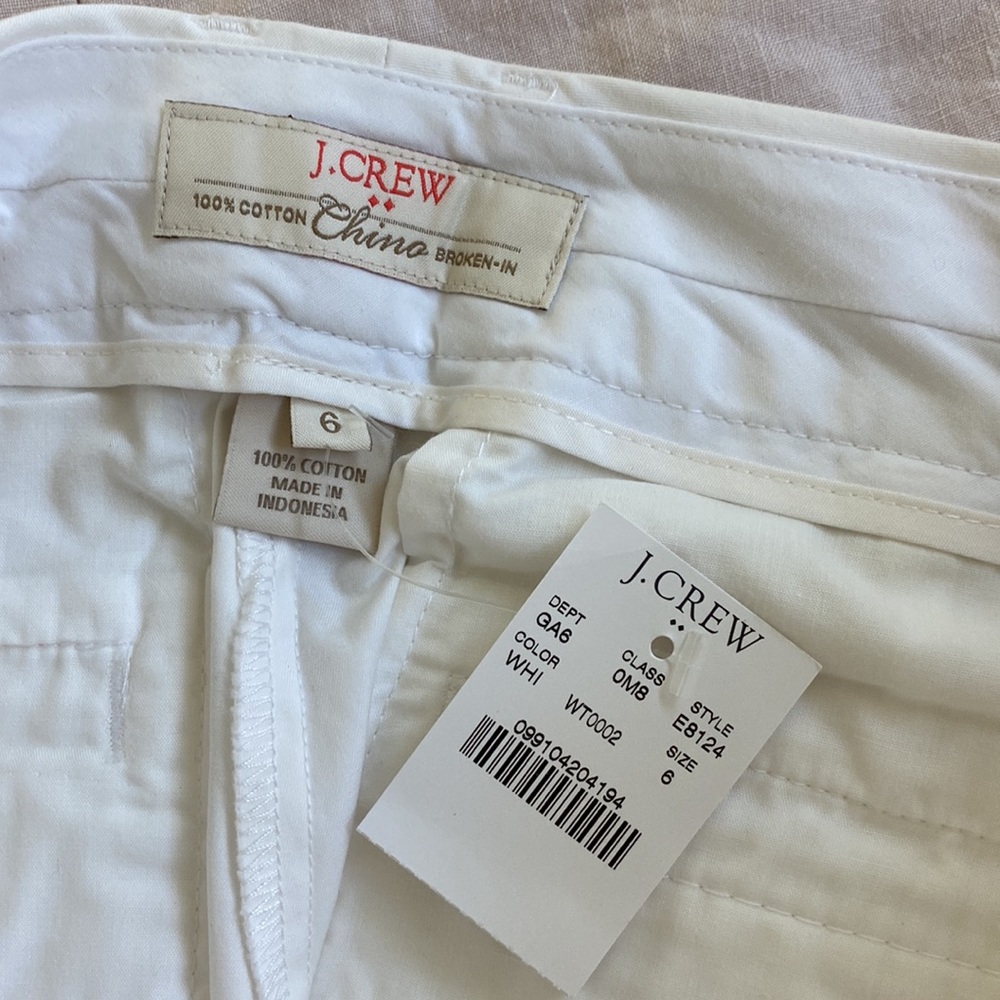 NWT J.Crew white chino 3” shorts size 6 - Picture 5 of 8